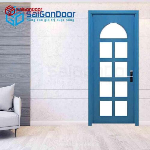 Cửa Gỗ MDF Veneer P1G9 xanh Da Trời