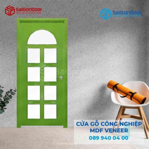 Cửa Gỗ MDF Veneer P1G9 Xanh Lá