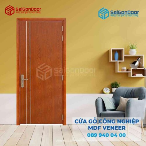 Cửa Gỗ MDF Veneer P1R2 Xoan Đào