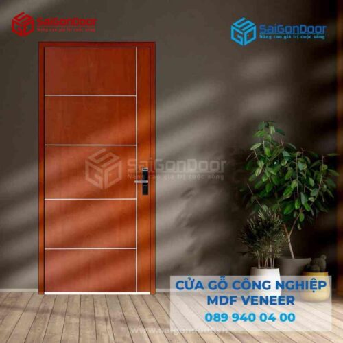 Cửa Gỗ MDF Veneer P1R5 Xoan Đào