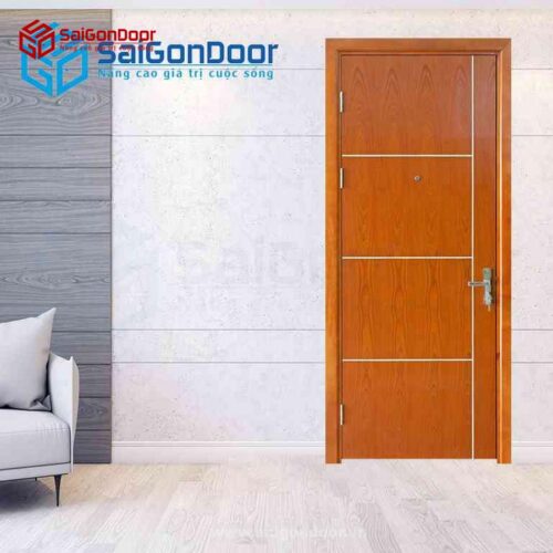 Cửa Gỗ MDF Veneer P1R4 Xoan Đào
