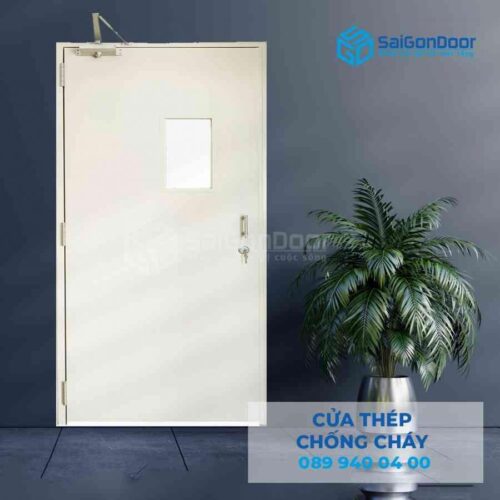 Cửa thép chống cháy SGD-TCC-P1G1 kính chống cháy (2)