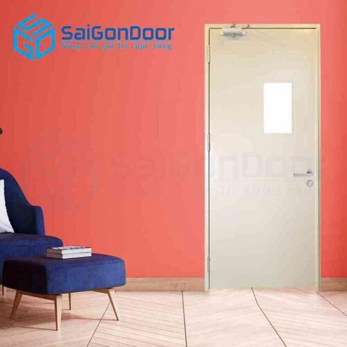 Cửa thép chống cháy SGD-TCC-P1G1 kính cường lực-1