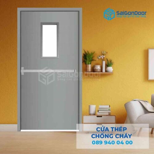 Cửa thép chống cháy SGD-TCC-P1G1 thoát hiểm